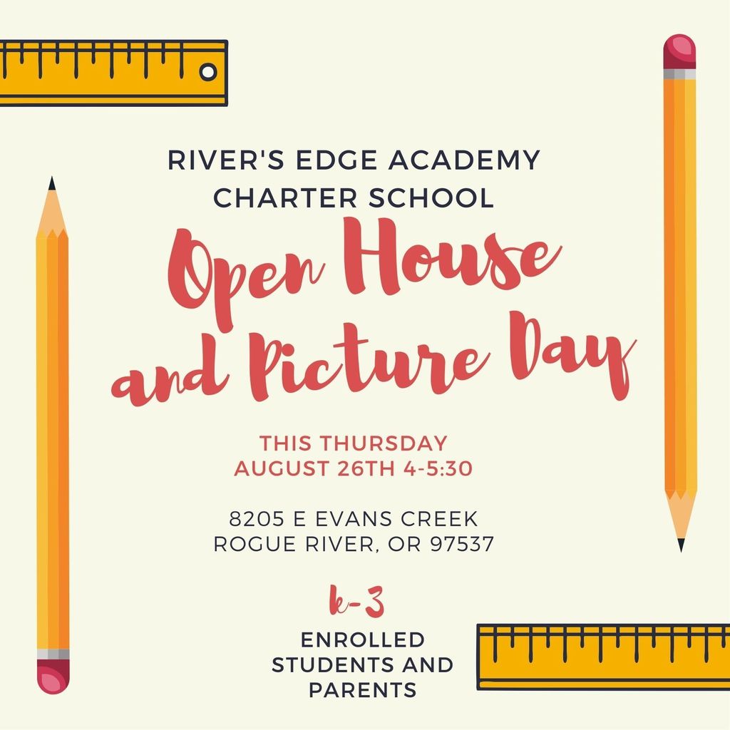 invitation for k-3 open house and picture day